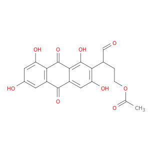2-Anthraceneacetaldehyde, 9,10-dihydro-alpha-(2-(acetyloxy)ethyl)-9,10-dioxo-1,3,6,8-tetrahydroxy-