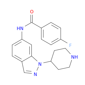 Benzamide, 4-fluoro-N-[1-(4-piperidinyl)-1H-indazol-6-yl]-