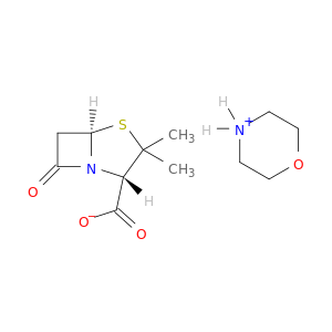 4-THIA-1-氮杂双环[3.2.0]庚烷-2-羧酸,3,3-二甲基-7-氧代,(2S-CIS)-,CPOMD。与吗啉(1：1)