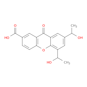9H-Xanthene-2-carboxylic acid, 5,7-bis(1-hydroxyethyl)-9-oxo-