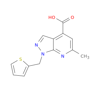 6-Methyl-1-(thiophen-2-ylmethyl)-1H-pyrazolo[3,4-b]pyridine-4-carboxylic Acid