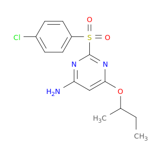 4-Pyrimidinamine,2-[(4-chlorophenyl)sulfonyl]-6-(1-methylpropoxy)-