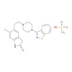 6-chloro-5-[2-[4-(9-thia-8-azabicyclo[4.3.0]nona-1,3,5,7-tetraen-7-yl)piperazin-1-yl]ethyl]-1,3-dihydroindol-2-one; methanesulfonic acid