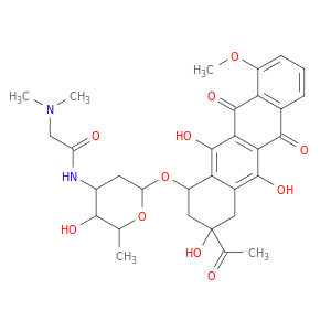 N-[6-[(3-acetyl-3,5,12-trihydroxy-10-methoxy-6,11-dioxo-2,4-dihydro-1H-tetracen-1-yl)oxy]-3-hydroxy-2-methyl-oxan-4-yl]-2-dimethylamino-acetamide