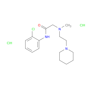 Acetamide,N-(2-chlorophenyl)-2-[methyl[2-(1-piperidinyl)ethyl]amino]-, hydrochloride(1:2)