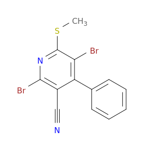 3-Pyridinecarbonitrile, 2,5-dibromo-6-(methylthio)-4-phenyl-
