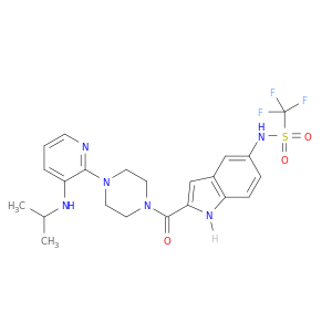 Methanesulfonamide,1,1,1-trifluoro-N-[2-[[4-[3-[(1-methylethyl)amino]-2-pyridinyl]-1-piperazinyl]carbonyl]-1H-indol-5-yl]-