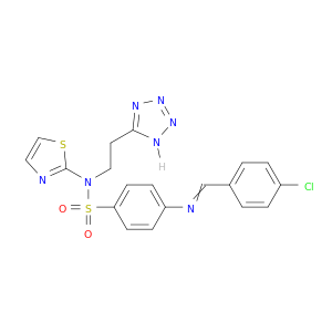 4-(((4-CHLOROPHENYL)METHYLENE)AMINO)-N-(2-(1H-TETRAZOL-5-YL)ETHYL)-N-THIAZOL-2-YLBENZENESULFONAMIDE