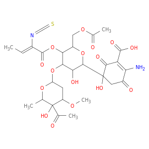 1-Cyclohexene-1-carboxylicacid, 5-[6-O-acetyl-3-O-(4-C-acetyl-2,6-dideoxy-3-O-methyl-a-L-lyxo-hexopyranosyl)-4-O-[(Z)-2-isothiocyanato-1-oxo-2-buten-1-yl]-b-D-allopyranosyl]-2-amino-5-hydroxy-3,6-dioxo-,(5S)-