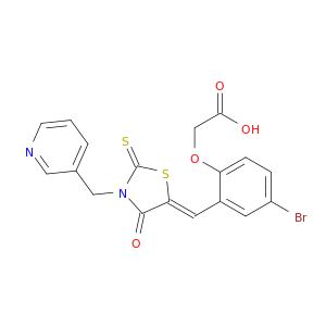 2-[4-溴-2-[[4-氧-3-（3-吡啶基甲基）-2-硫氧基-5-噻唑烷亚基]甲基]苯氧基]乙酸