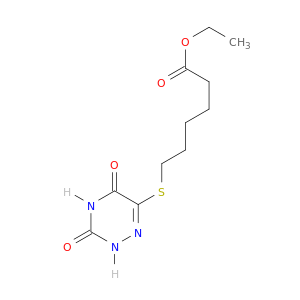 ethyl 6-[(3,5-dioxo-2H-1,2,4-triazin-6-yl)sulfanyl]hexanoate
