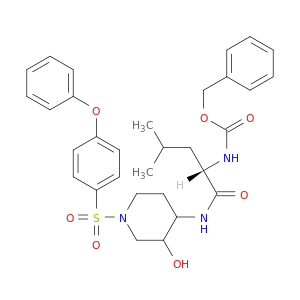 N-[(1S)-1-[[[3-HYDROXY-1-[(4-PHENOXYPHENYL)SULFONYL]-4-PIPERIDINYL]AMINO]CARBONYL]-3-METHYLBUTYL]-, PHENYLMETHYL ESTER