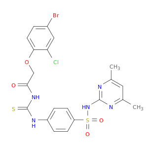 2-(4-溴-2-氯苯氧基)-N-((4-(N-(4,6-二甲基嘧啶-2-基)氨磺酰基)苯基)氨基硫代甲酰基)乙酰胺