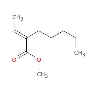 Heptanoic acid, 2-ethylidene-, methyl ester, (E)-