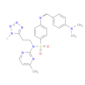 4-(((4-(DIMETHYLAMINO)PHENYL)METHYLENE)AMINO)-N-(4-METHYL-PYRIMIDIN-2-YL)-N-(2-(1H-TETRAZOL-5-YL) ETHYL)BENZENESULFONAMIDE