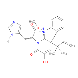 (7AR,12aS,E)-3-((1H-imidazol-5-yl)methylene)-6-hydroxy-12-methoxy-7a-(2-methylbut-3-en-2-yl)-7a,12-dihydroimidazo[1',2':1,2]pyrido[2,3-b]indole-2,5(1H,3H)-dione