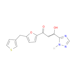 2-Propen-1-one,3-hydroxy-1-[5-(3-thienylmethyl)-2-furanyl]-3-(1H-1,2,4-triazol-5-yl)-