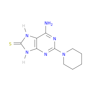 8H-Purine-8-thione,6-amino-7,9-dihydro-2-(1-piperidinyl)-