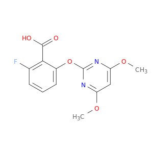 Benzoic acid, 2-[(4,6-dimethoxy-2-pyrimidinyl)oxy]-6-fluoro-
