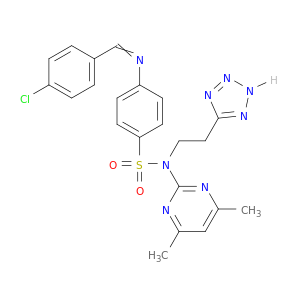 Benzenesulfonamide,4-[[(4-chlorophenyl)methylene]amino]-N-(4,6-dimethyl-2-pyrimidinyl)-N-[2-(2H-tetrazol-5-yl)ethyl]-
