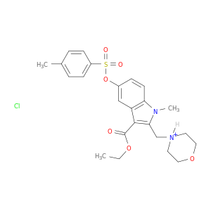 ETHYL 1-METHYL-5-(4-METHYLPHENYL)SULFONYLOXY-2-(1-OXA-4-AZONIACYCLOHEX-4-YLMETHYL)INDOLE-3-CARBOXYLATE CHLORIDE