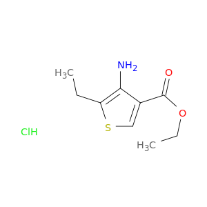 3-Thiophenecarboxylic acid, 4-amino-5-ethyl-, ethyl ester, hydrochloride