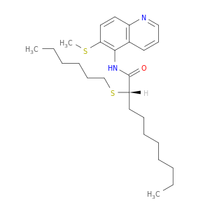 Decanamide,2-(hexylthio)-N-[6-(methylthio)-5-quinolinyl]-, (2S)-