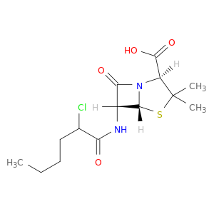 4-Thia-1-azabicyclo[3.2.0]heptane-2-carboxylicacid, 6-[(2-chloro-1-oxohexyl)amino]-3,3-dimethyl-7-oxo-, (2S,5R,6R)-