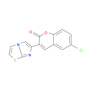 2H-1-Benzopyran-2-one, 6-chloro-3-imidazo[2,1-b]thiazol-6-yl-