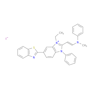 6-(2-苯并噻唑基)-1-乙基-2-[2-(甲基(苯基)氨基)乙烯基]-3-苯基-1H-苯并咪唑碘化物