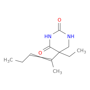 2,4(1H,3H)-Pyrimidinedione, 5-ethyldihydro-5-(1-methyl-1-butenyl)-