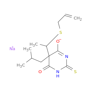 SODIUM 5-(2-METHYLPROPYL)-6-OXO-5-(1-PROP-2-ENYLSULFANYLETHYL)-2-SULFANYLIDENE-PYRIMIDIN-4-OLATE