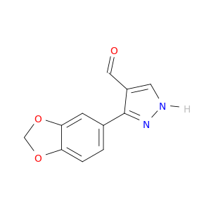 3-(1,3-苯并二氧杂环醇-5-基)-1H-吡唑-4-羧醛