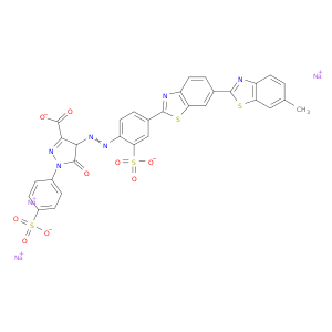 1H-吡唑-3-羧酸,4,5-二氢-4-[2-[4-(6-甲基[2,6'-双强噻唑]-2'-y1)-2-巯基]二亚苯基]-5-OXO-1-(4-磺基)-,钠盐(1：3)