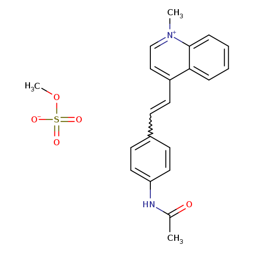 Quinolinium, 4-[2-[4-(acetylamino)phenyl]ethenyl]-1-methyl-, methylsulfate