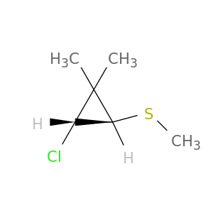 Cyclopropane, 2-chloro-1,1-dimethyl-3-(methylthio)-, trans-