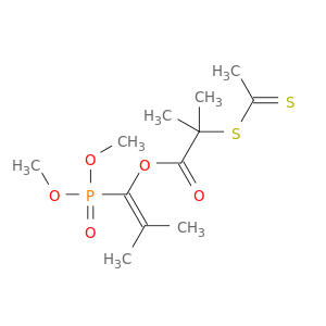 Propanoicacid, 2-methyl-2-[(1-thioxoethyl)thio]-,1-(dimethoxyphosphinyl)-2-methyl-1-propen-1-yl ester
