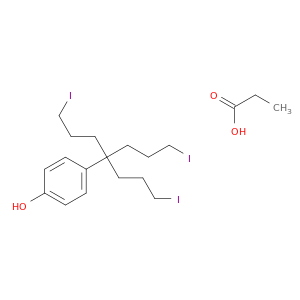 Phenol, 4-[4-iodo-1,1-bis(3-iodopropyl)butyl]-, propanoate