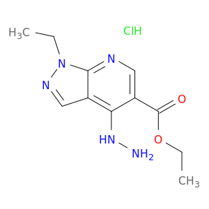1-Ethyl-4-hydrazino-lH-pyrazolo-(3,4-b)-pyridine-5-carboxylic acid ethyl ester hydrochloride