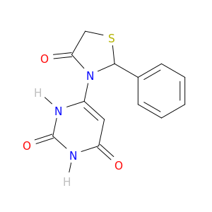 2,4(1H,3H)-Pyrimidinedione, 6-(4-oxo-2-phenyl-3-thiazolidinyl)-