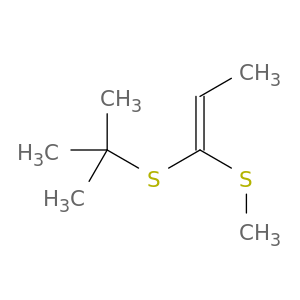 1-Propene, 1-[(1,1-dimethylethyl)thio]-1-(methylthio)-, (E)-