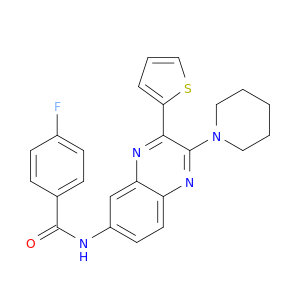 Benzamide, 4-fluoro-N-[2-(1-piperidinyl)-3-(2-thienyl)-6-quinoxalinyl]-