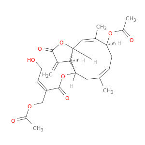 2-Butenoic acid, 2-((acetyloxy)methyl)-4-hydroxy-, (3aR,4R,6E,9S,10Z,11aR)-9-(acetyloxy)-2,3,3a,4,5,8,9,11a-octahydro-6,10-dimethyl-3-methylene-2-oxocyclodeca(b)furan-4-yl ester, (2E)-