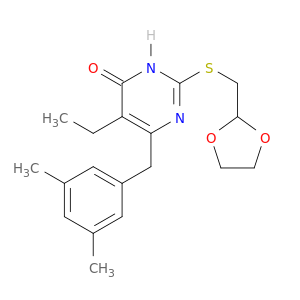 6-(3,5-dimethylbenzyl)-2-[(1,3-dioxolan-2-ylmethyl)sulfanyl]-5-ethylpyrimidin-4-ol