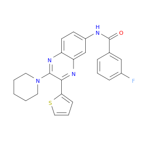 Benzamide, 3-fluoro-N-[2-(1-piperidinyl)-3-(2-thienyl)-6-quinoxalinyl]-