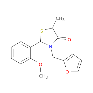 4-Thiazolidinone, 3-(2-furanylmethyl)-2-(2-methoxyphenyl)-5-methyl-