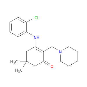 3-((2-chlorophenyl)amino)-5,5-dimethyl-2-(1-piperidinylmethyl)-2-cyclohexen-1-one