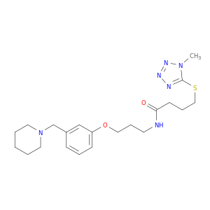 Butanamide,4-[(1-methyl-1H-tetrazol-5-yl)thio]-N-[3-[3-(1-piperidinylmethyl)phenoxy]propyl]-,hydrochloride (1:1)