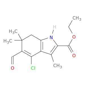 4-CHLORO-5-FORMYL-3,6,6-TRIMETHYL-6,7-DIHYDRO-1H-INDOLE-2-CARBOXYLIC ACID ETHYL ESTER