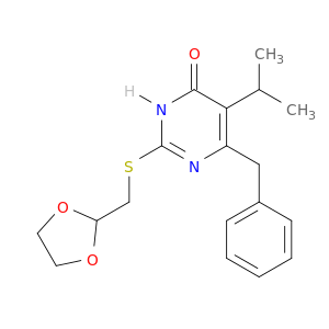2-((1,3-DIOXOLAN-2-YLMETHYL)THIO)-5-(1-METHYLETHYL)-6-BENZYL-4-1H-PYRIMIDINONE